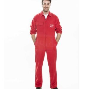 Red Plain 1-Piece Coverall Twill Cotton