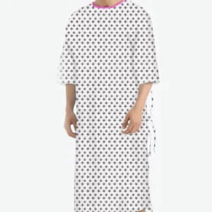 UNISEX STAR RED/GREEN PRINTED PATIENT GOWN STYLE BORAS