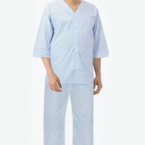 UNISEX DIAMOND BLUE/GREEN PRINTED PATIENT GOWN STYLE BORAS